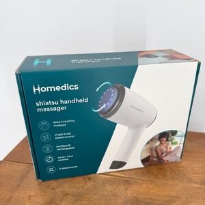 Homedics Shiatsu Handheld Massager Cordless Rechargeable White HHP-353-2